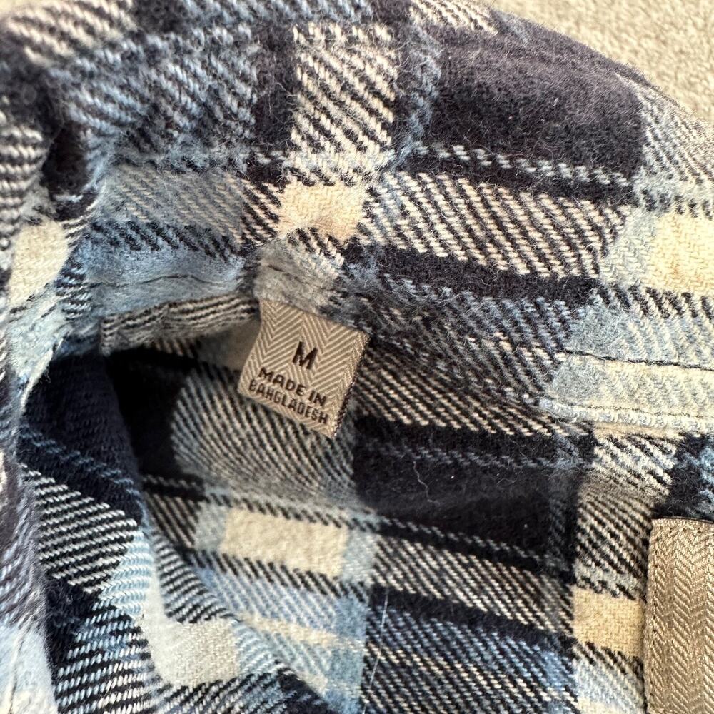 Jachs Blue Plaid Flannel Button Down Shirt Men's Medium Long Sleeve - Picture 5 of 10